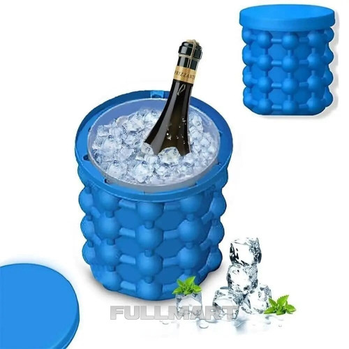 Форма для заморозки льда Ice Cube Maker с крышкой синяя